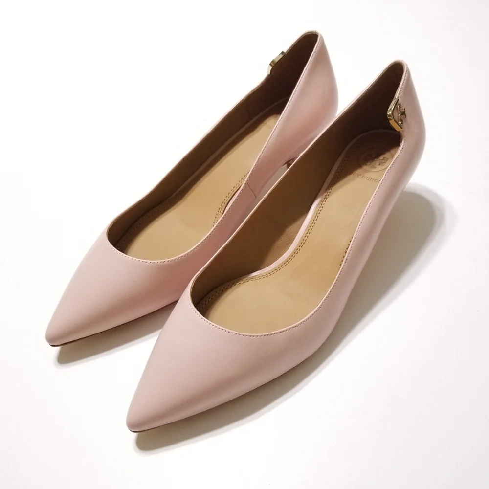 NIB Tory Burch Elizabeth Pump 40MM Leather Sea Shell Pink Size 8.5, 9 $278